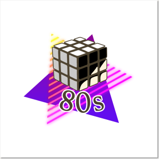 Retro 80s rubiks cube Posters and Art